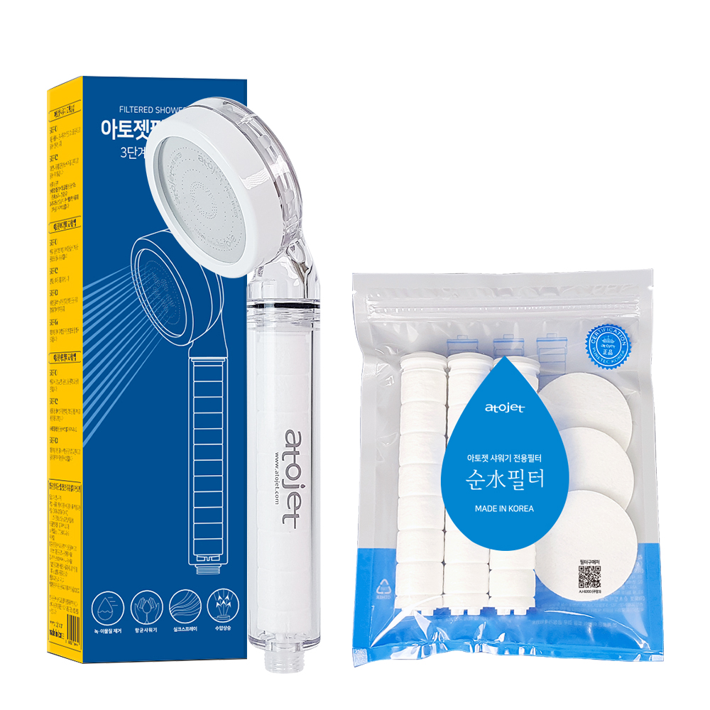 아토젯 필터샤워기 + 헤드필터 3p + 바디필터 3p 세트, 1세트