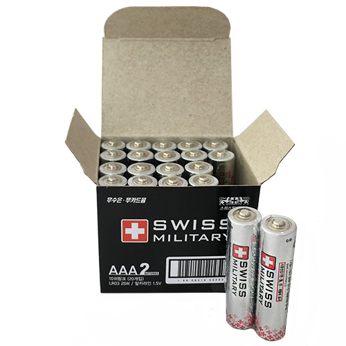 스위스밀리터리 AAA LR03 2SW 건전지 벌크, 20개입, 1개